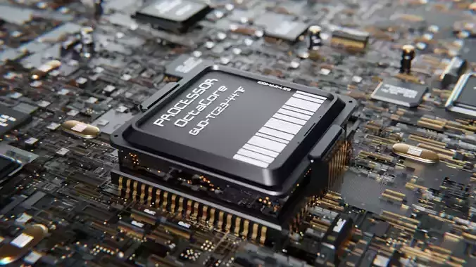 Motherboard 3d model HighPoly 3D model