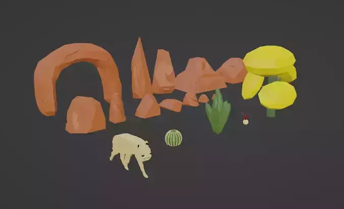 Desert Low Poly Asset Pack