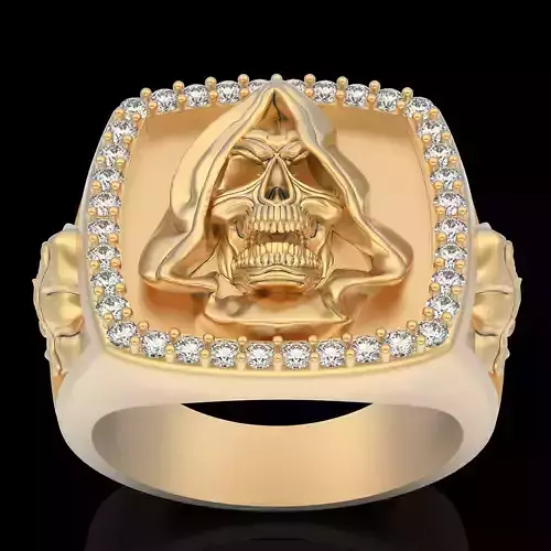 Gown skull Ring Animal silver gold printable jewelry