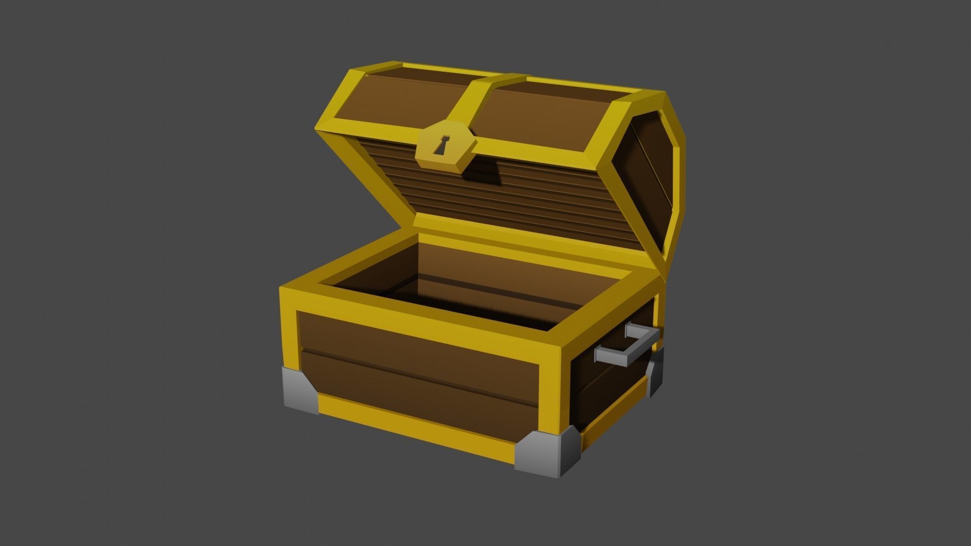 Low Poly Treasure Chest Low-poly 3D model_7