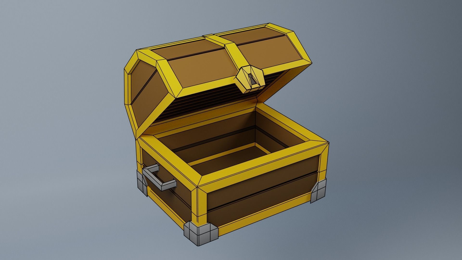 Low Poly Treasure Chest Low-poly 3D model_4