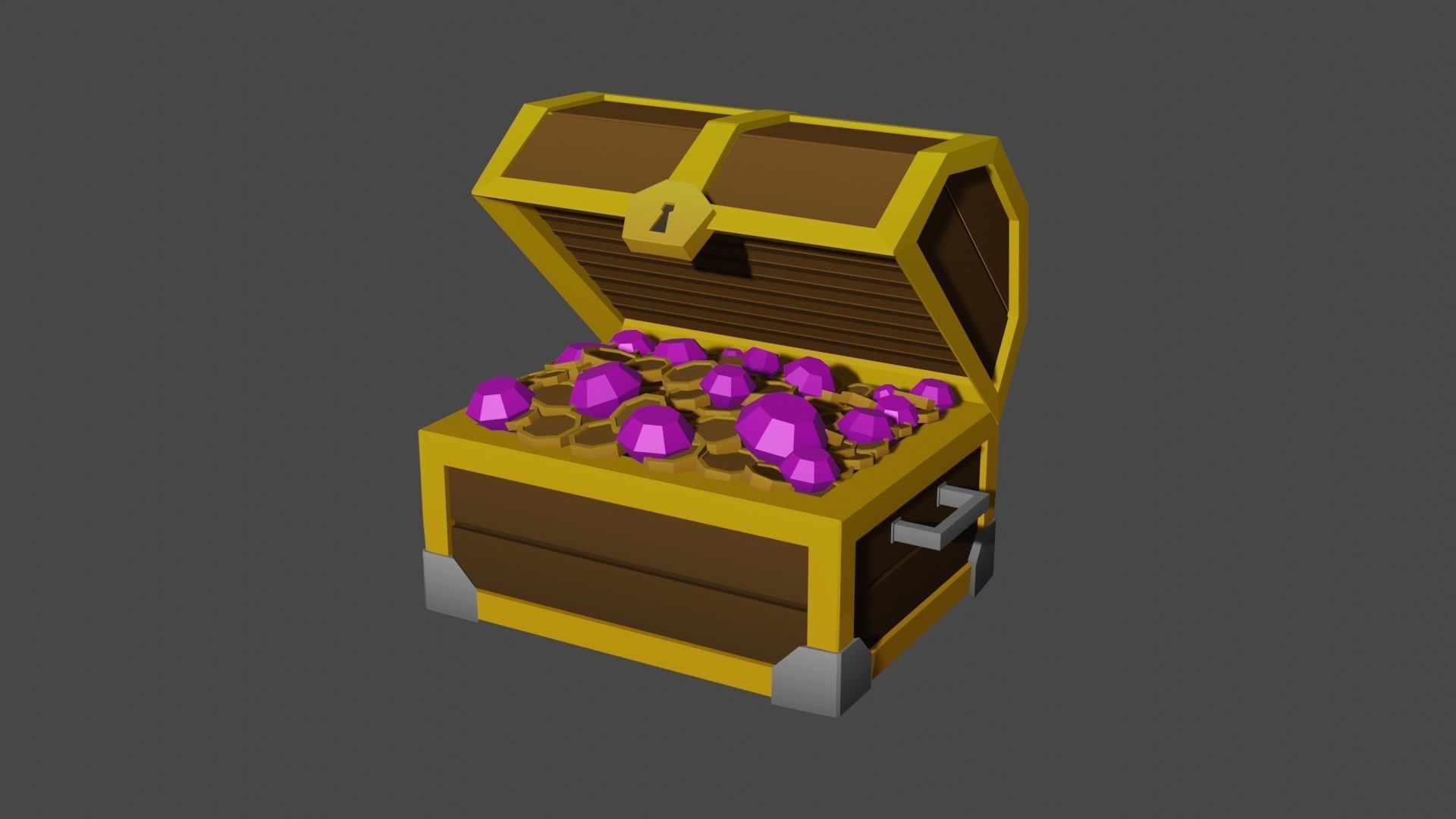 Low Poly Treasure Chest Low-poly 3D model_6