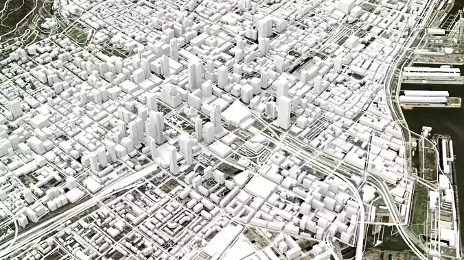 Cityscape Montreal Canada 3D model
