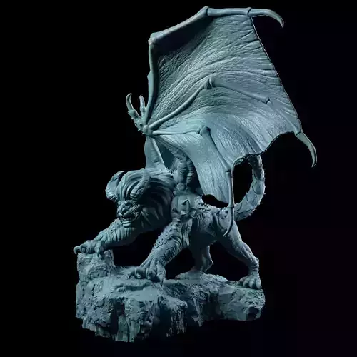 Manticore dragon statue