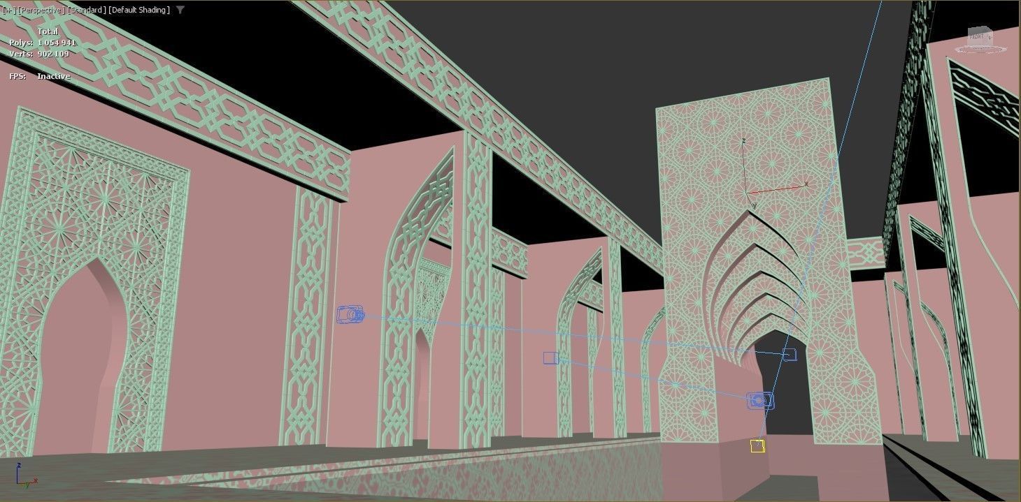 Moroccan-style infinity pool palace 3D model_22