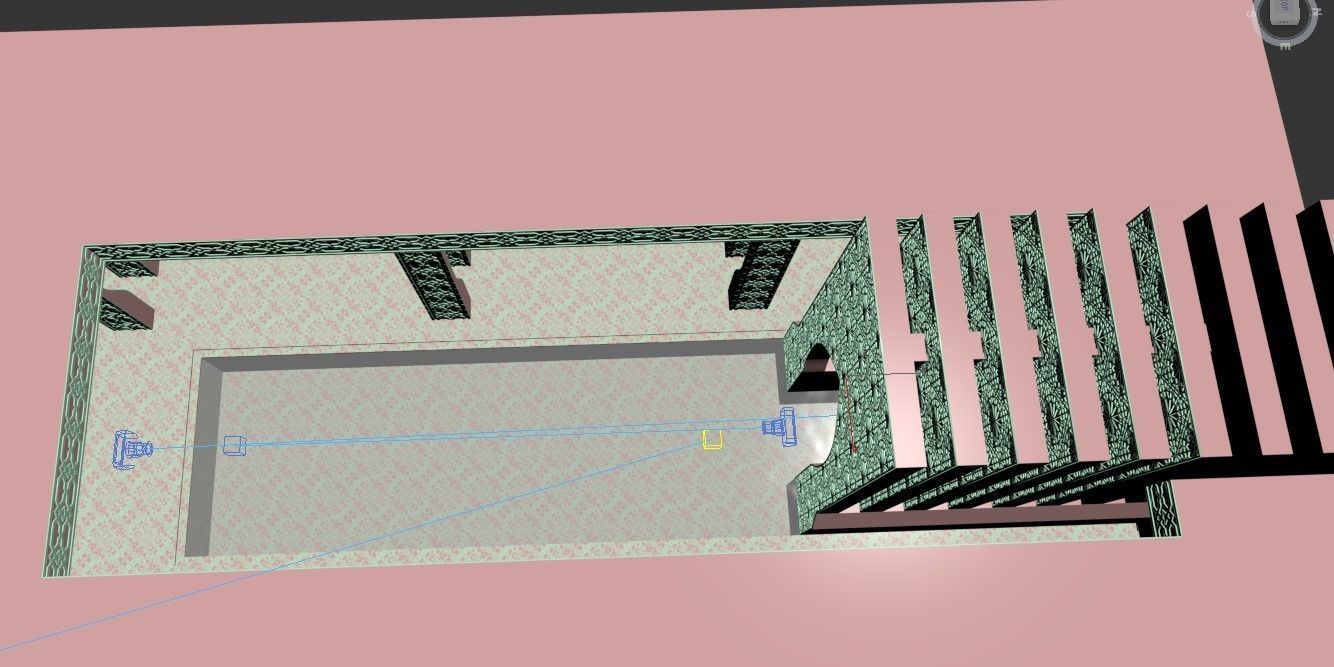 Moroccan-style infinity pool palace 3D model_21