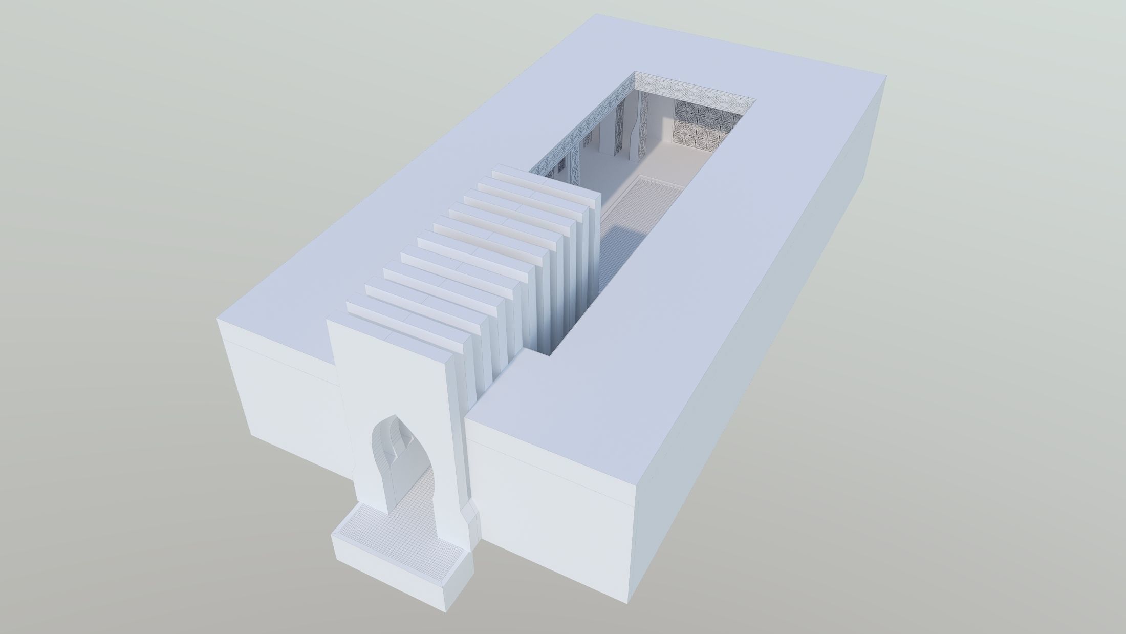 Moroccan-style infinity pool palace 3D model_19