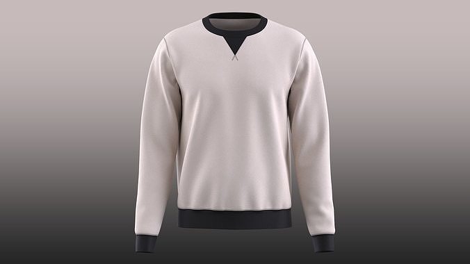 Premium Plain Adult Crewneck Sweatshirt 3D model