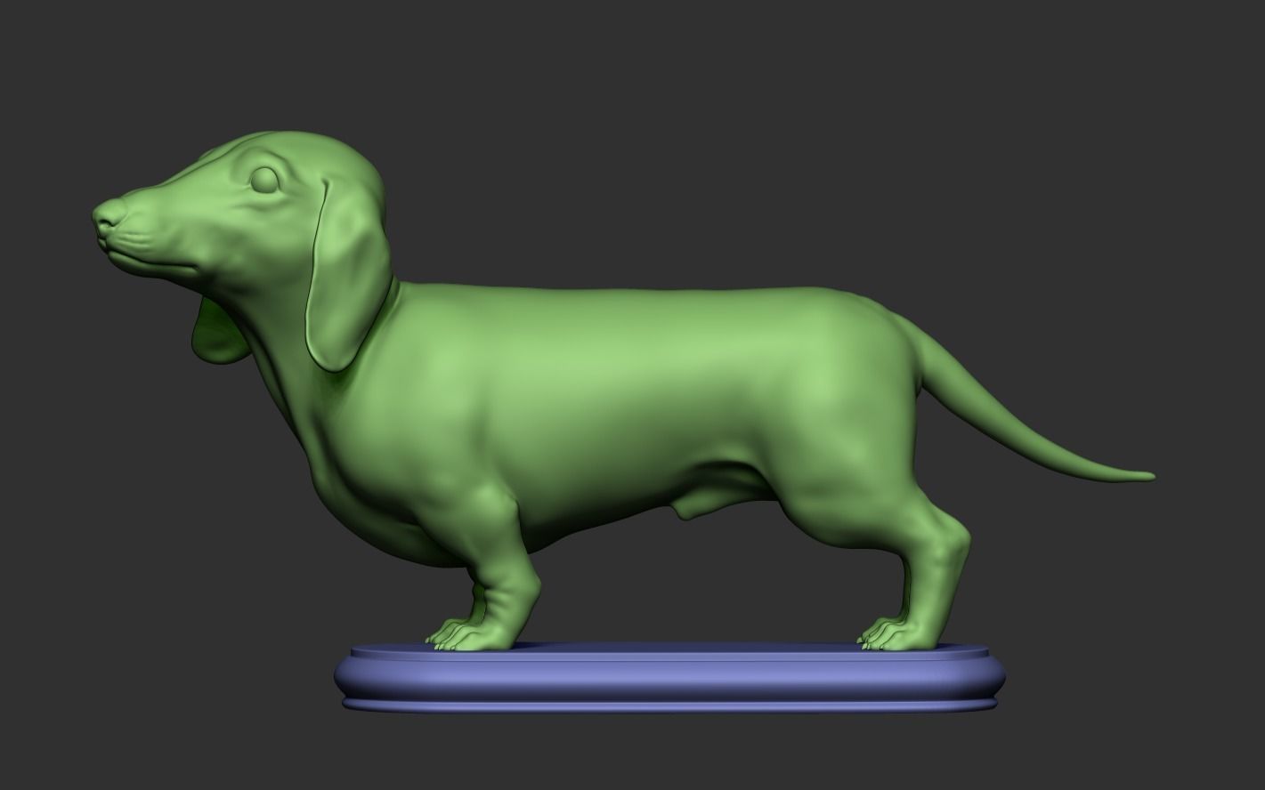 Dachshund statue 3D print model_19