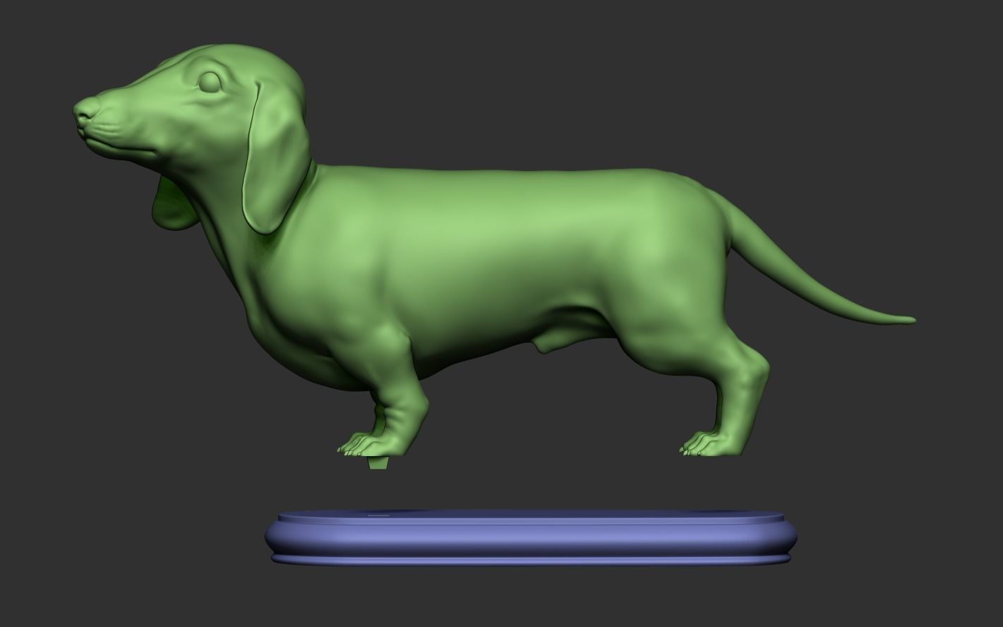 Dachshund statue 3D print model_20