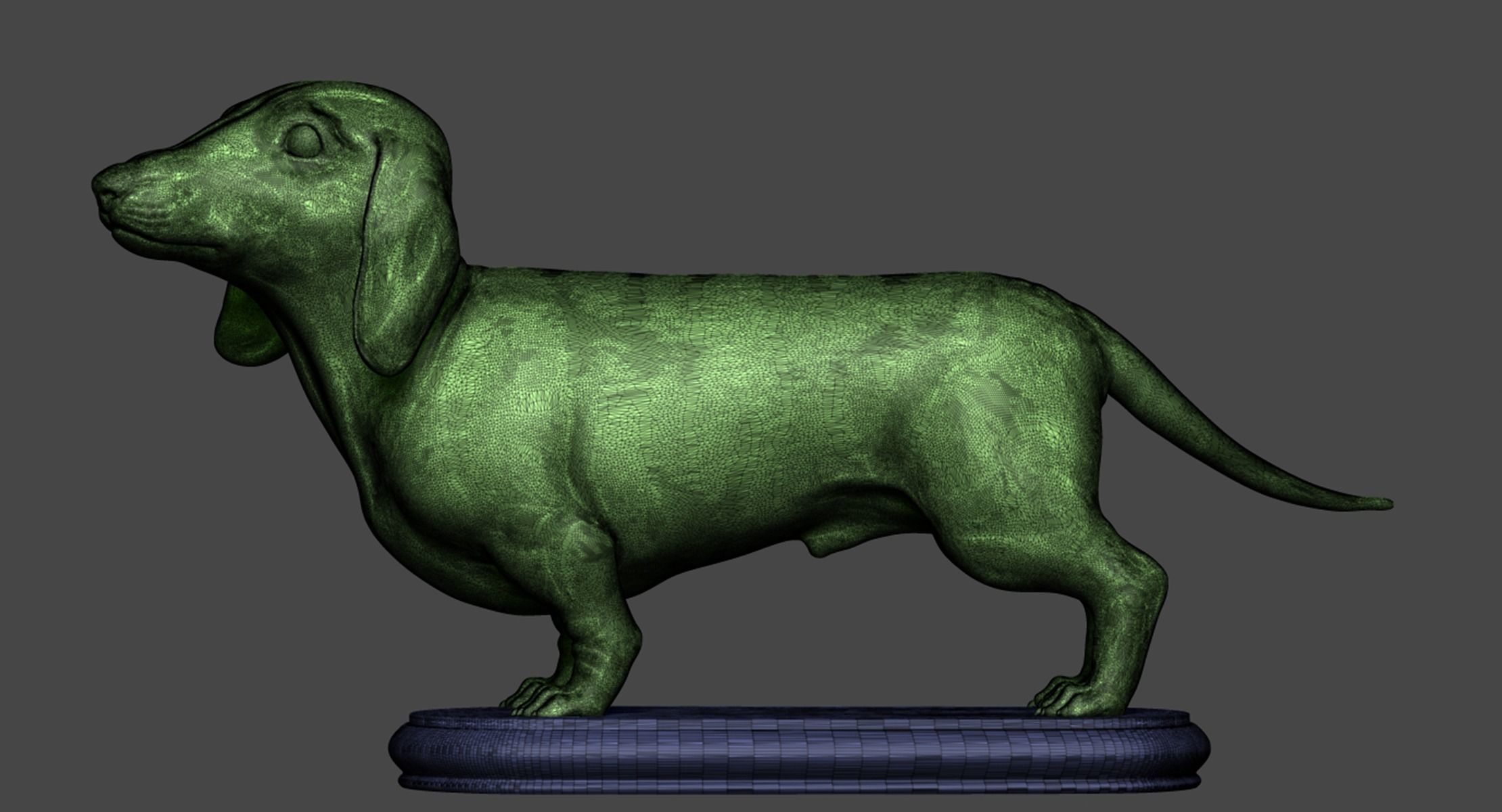 Dachshund statue 3D print model_21