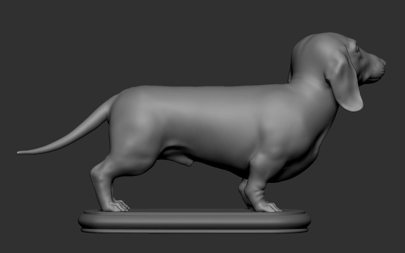 Dachshund statue 3D print model_14