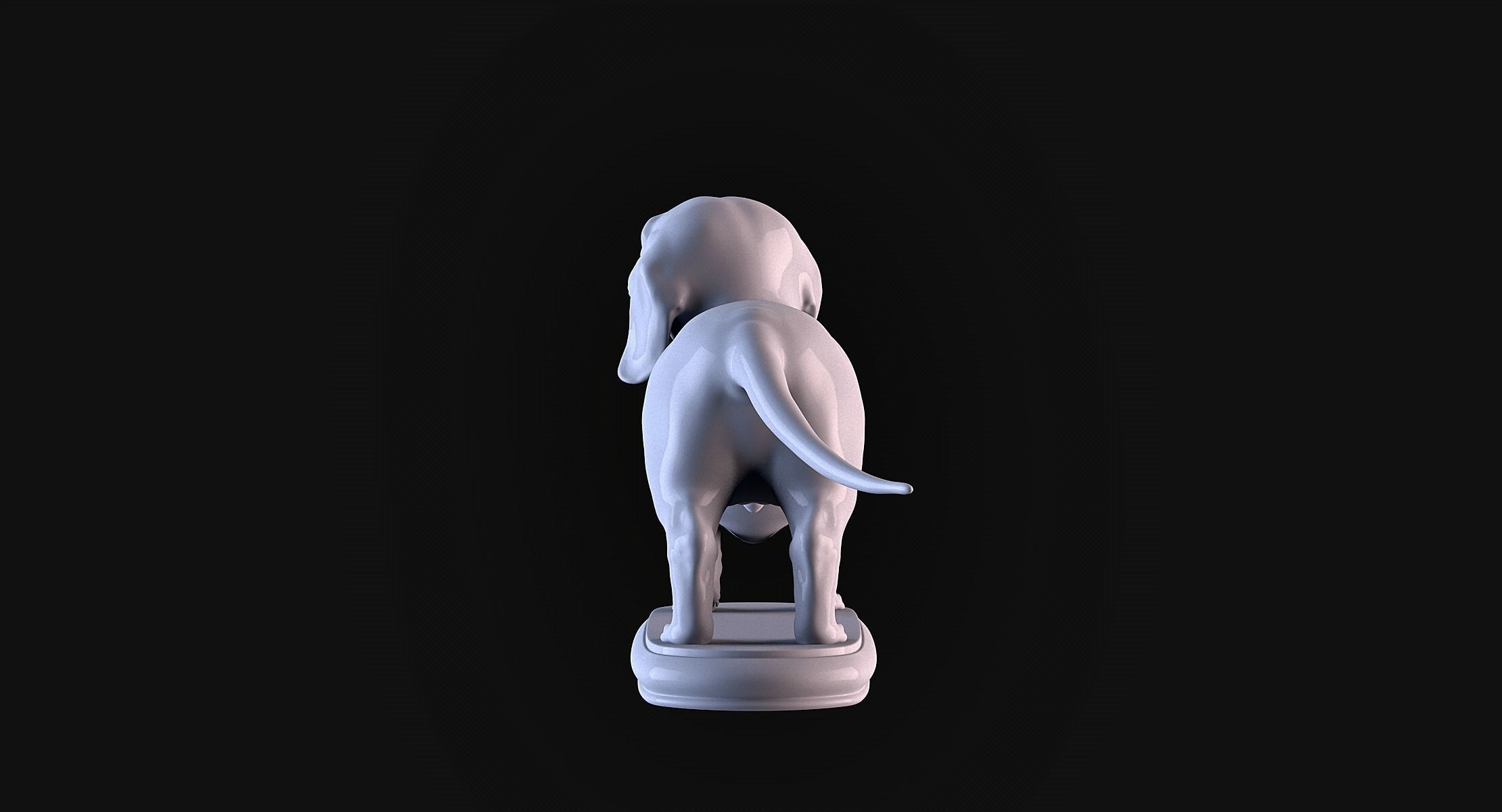 Dachshund statue 3D print model_6