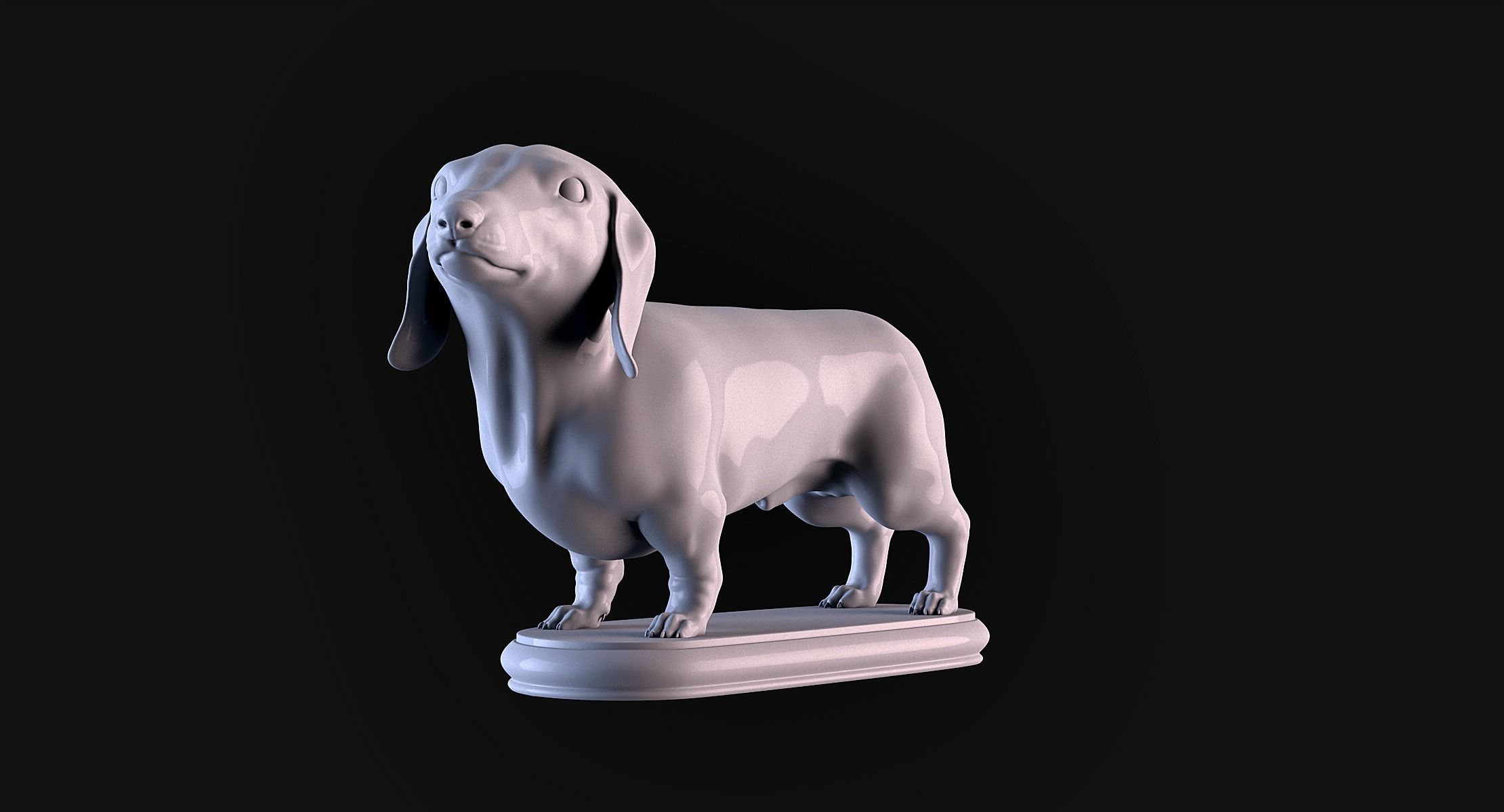 Dachshund statue 3D print model_1