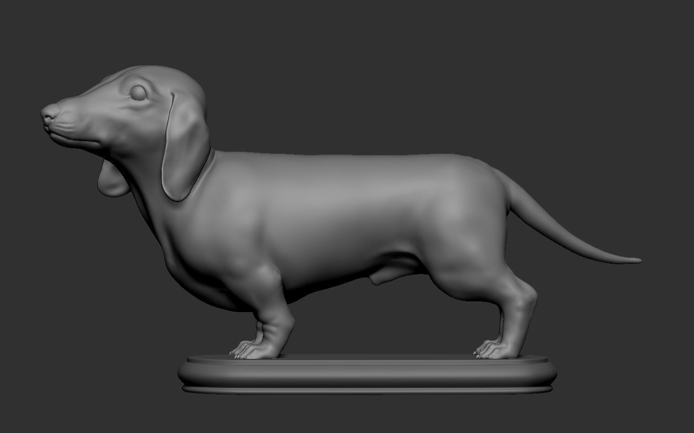 Dachshund statue 3D print model_10