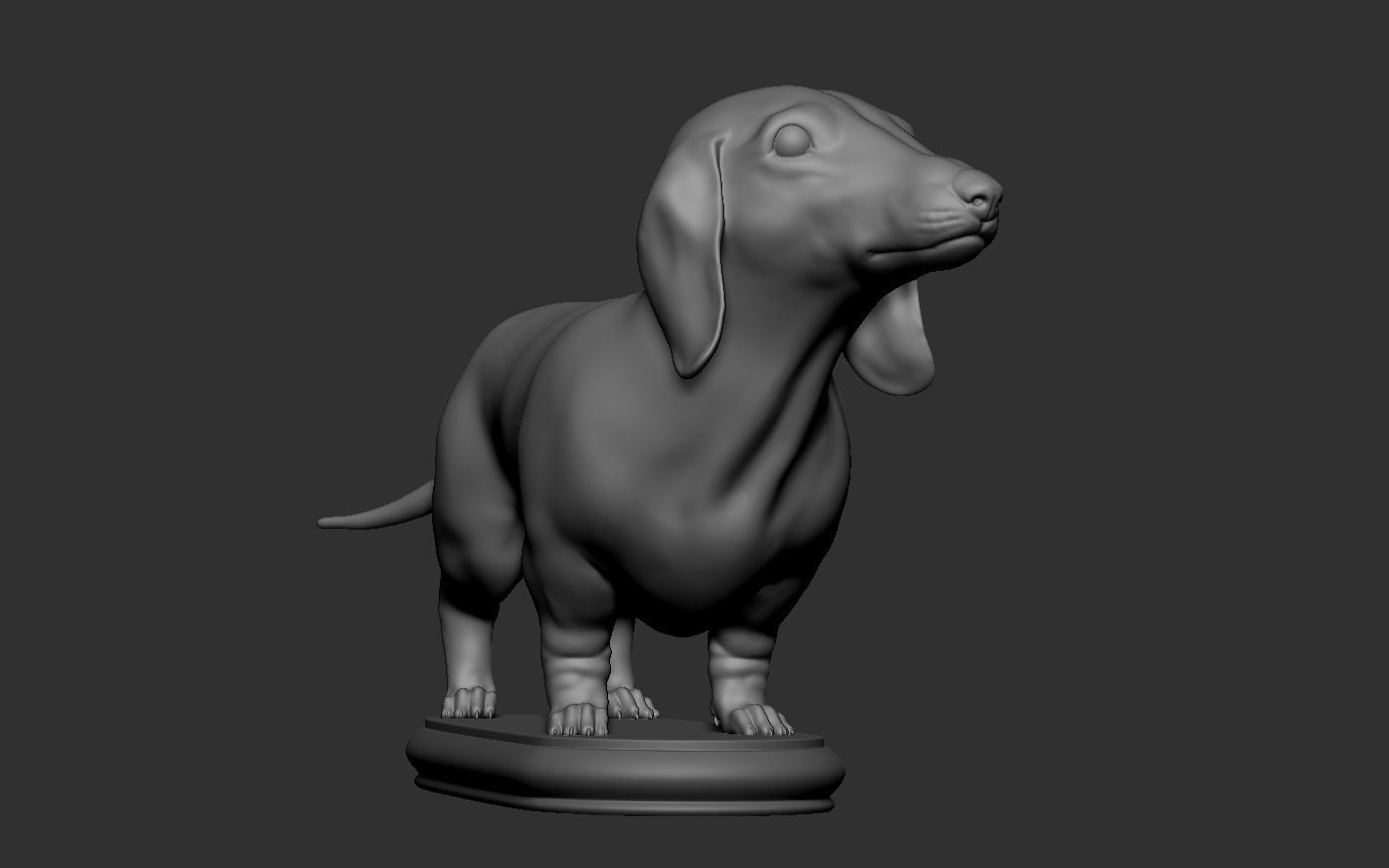 Dachshund statue 3D print model_13