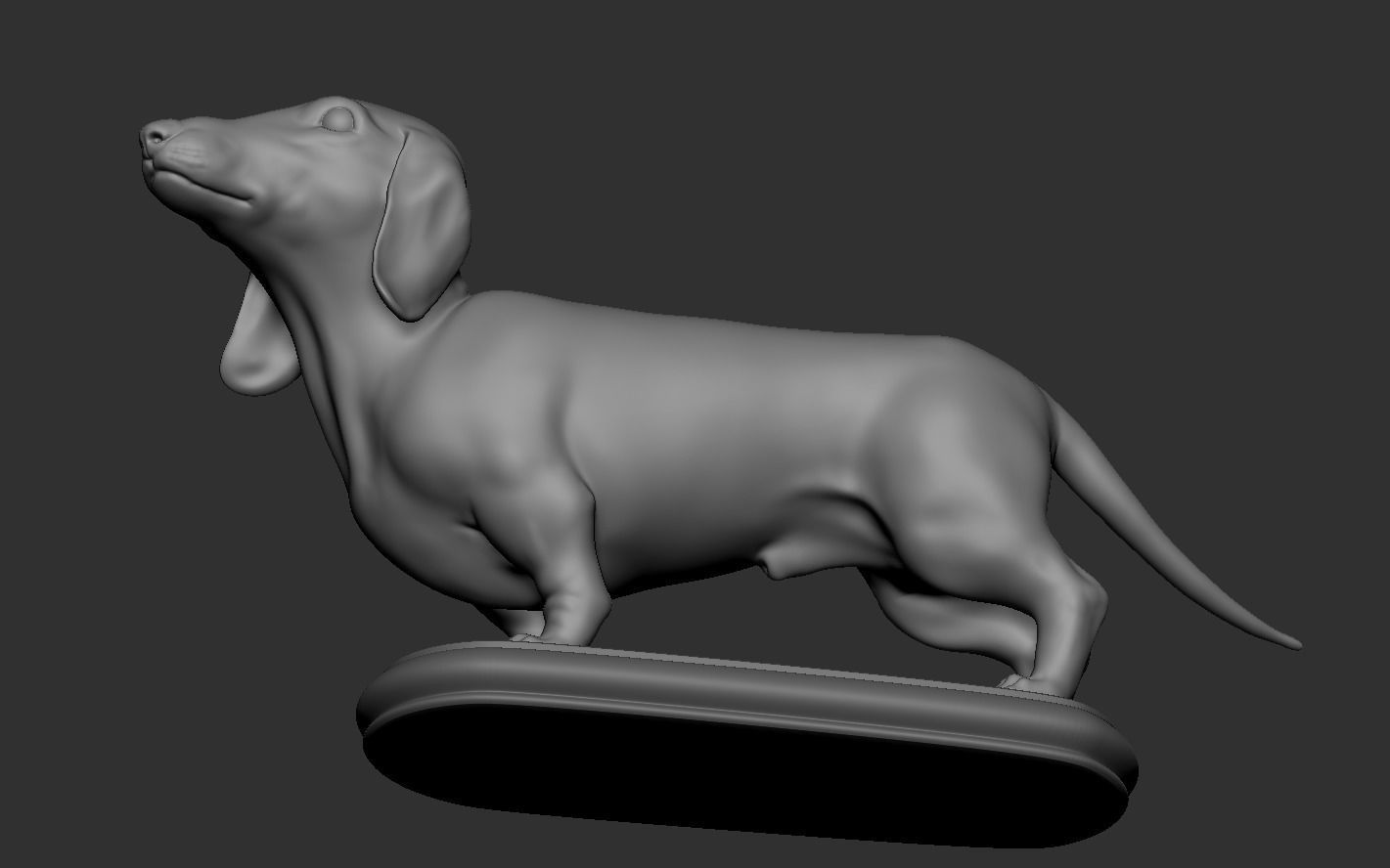 Dachshund statue 3D print model_12