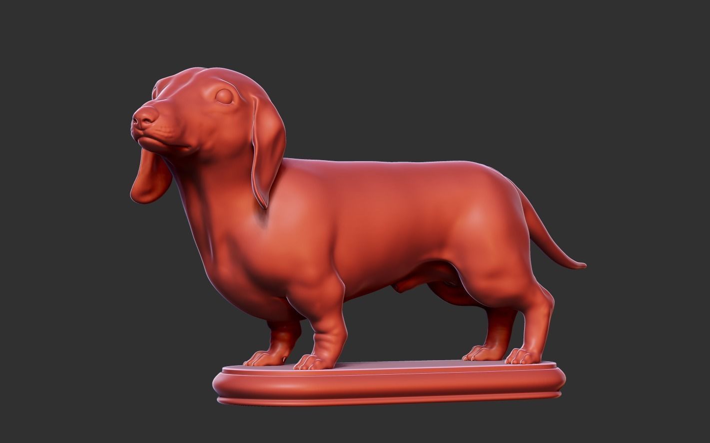 Dachshund statue 3D print model_18
