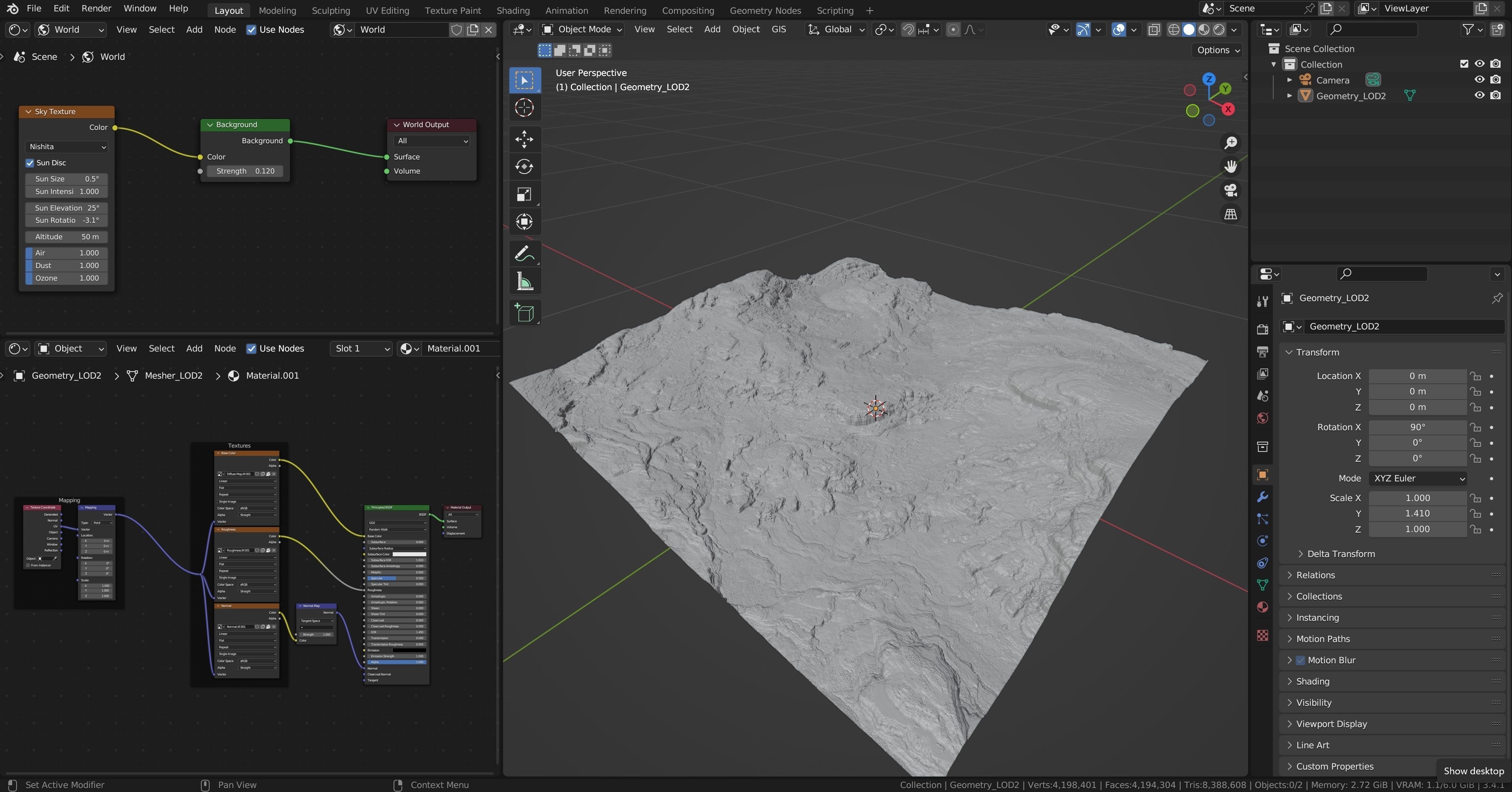 Arid Landscape 3D Model Low-poly 3D model_4