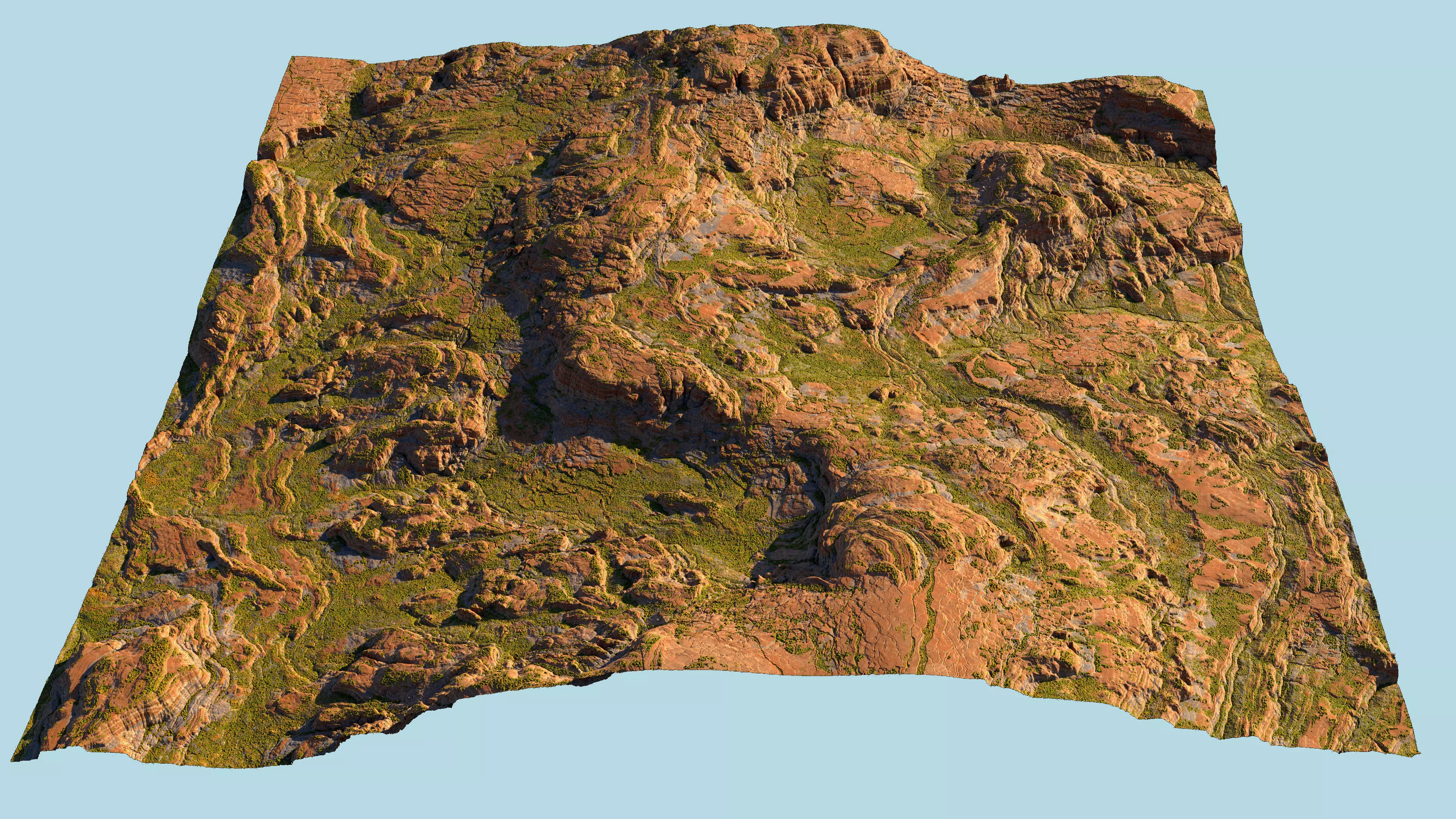 Arid Landscape 3D Model Low-poly 3D model_0