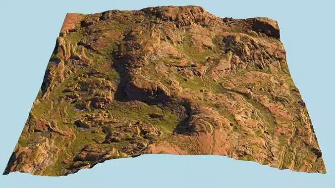 Arid Landscape 3D Model Low-poly 3D model