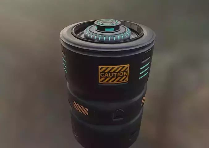 Sci-Fi Neon Barrel - container Low-poly 3D model Low-poly 3D model Sci-Fi Neon Barrel - container Low-poly 3D model Low-poly 3D model