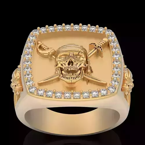 Skull pirate Ring Animal silver gold printable jewelry