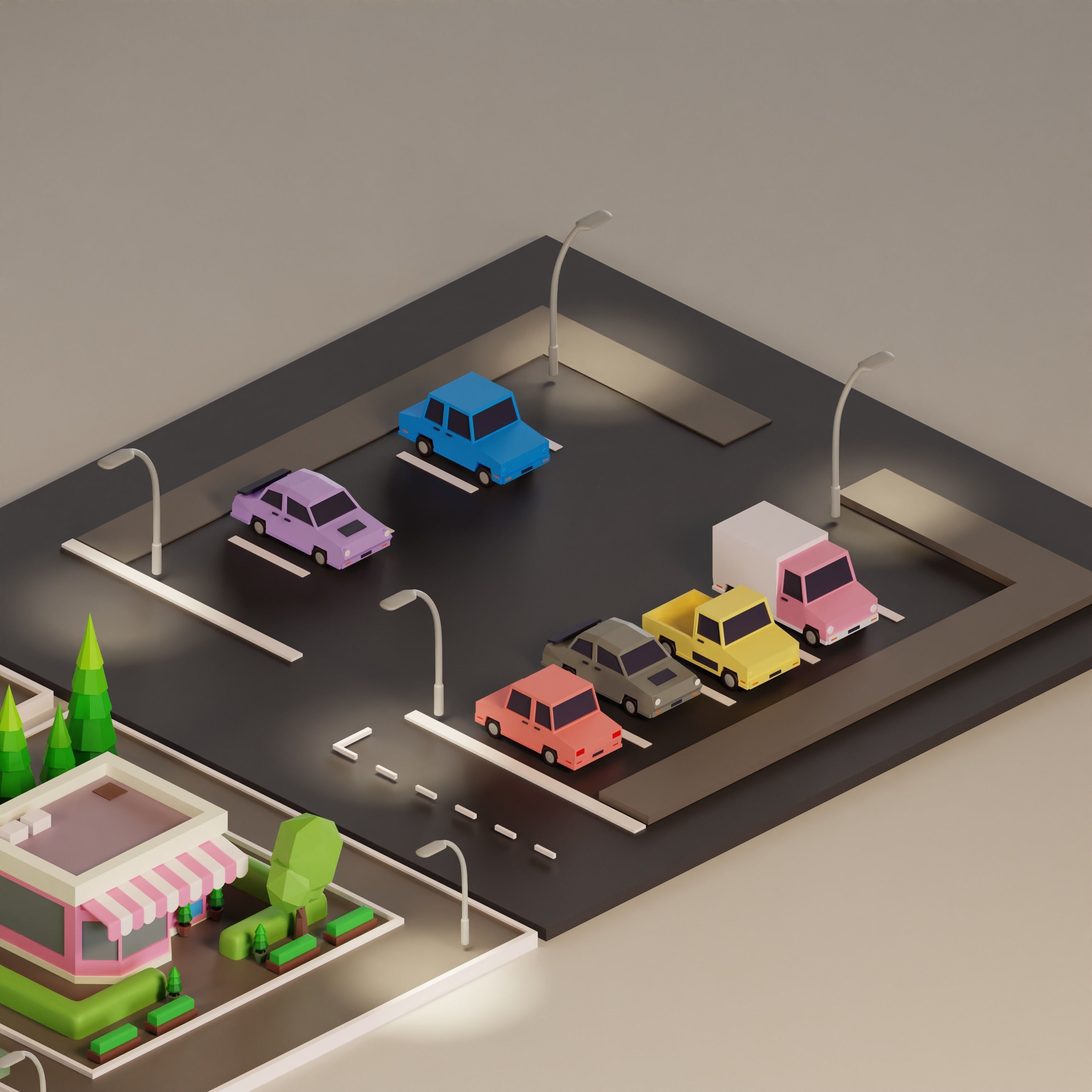 Low poly City pack Low-poly 3D model Low-poly 3D model_2