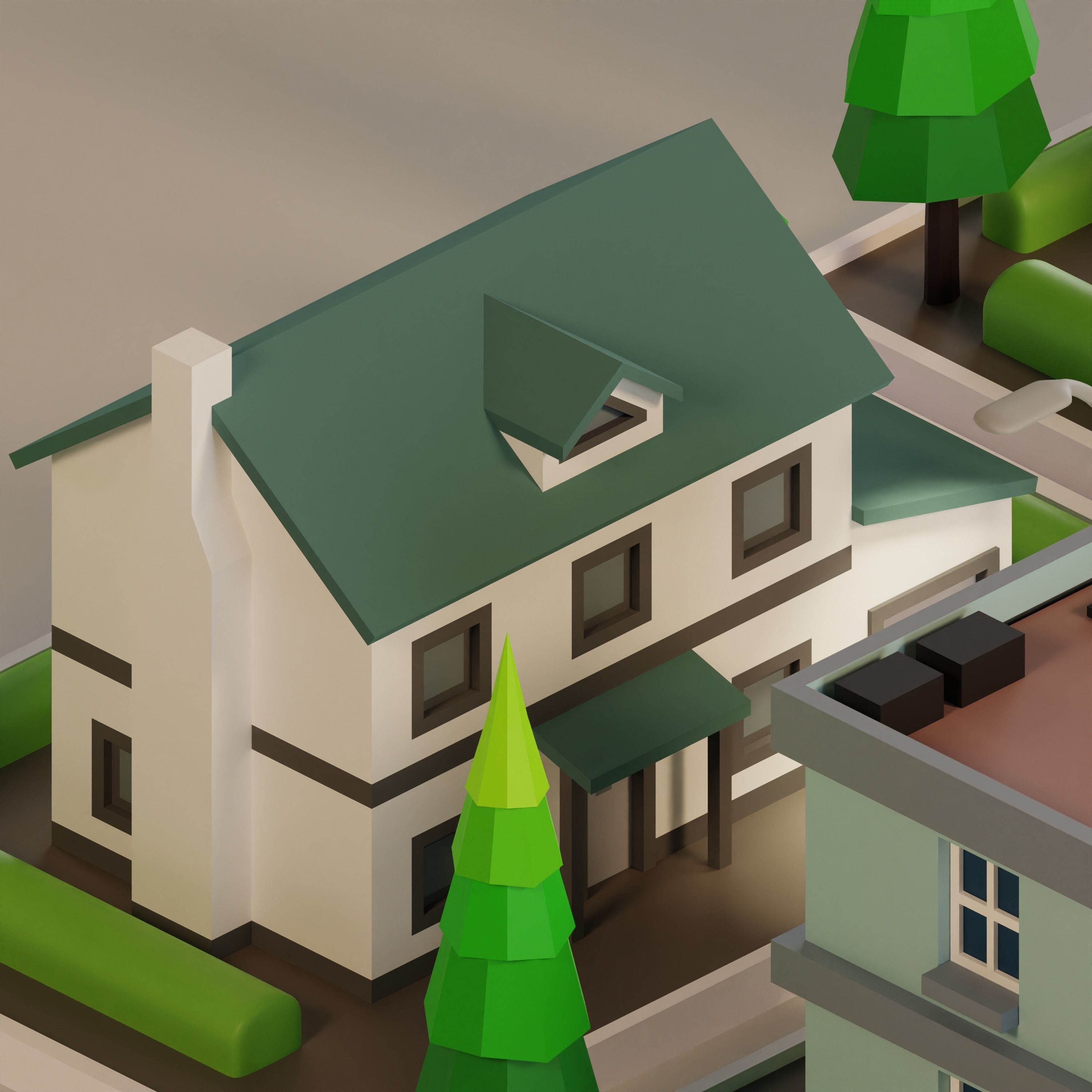 Low poly City pack Low-poly 3D model Low-poly 3D model_4
