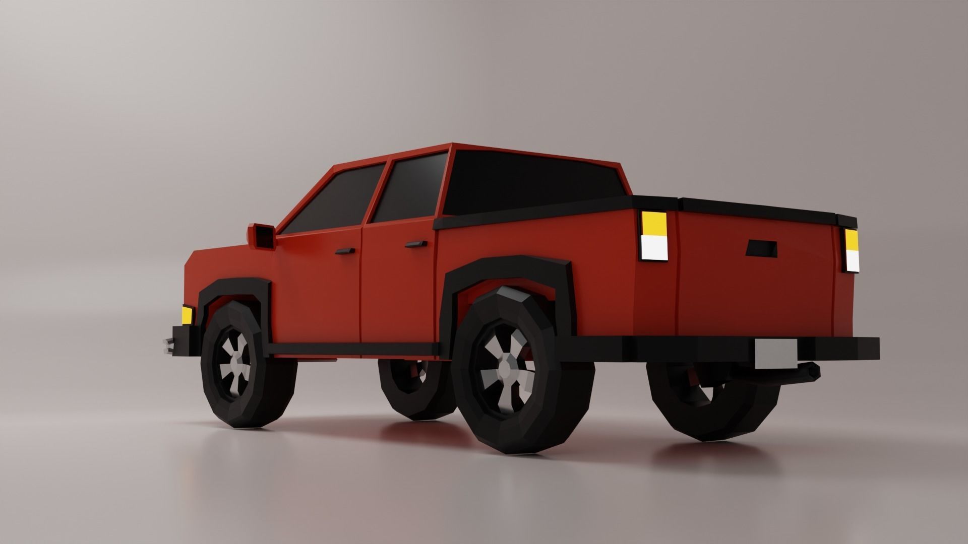 LOW-POLY TRUCK toy Free 3D model_3