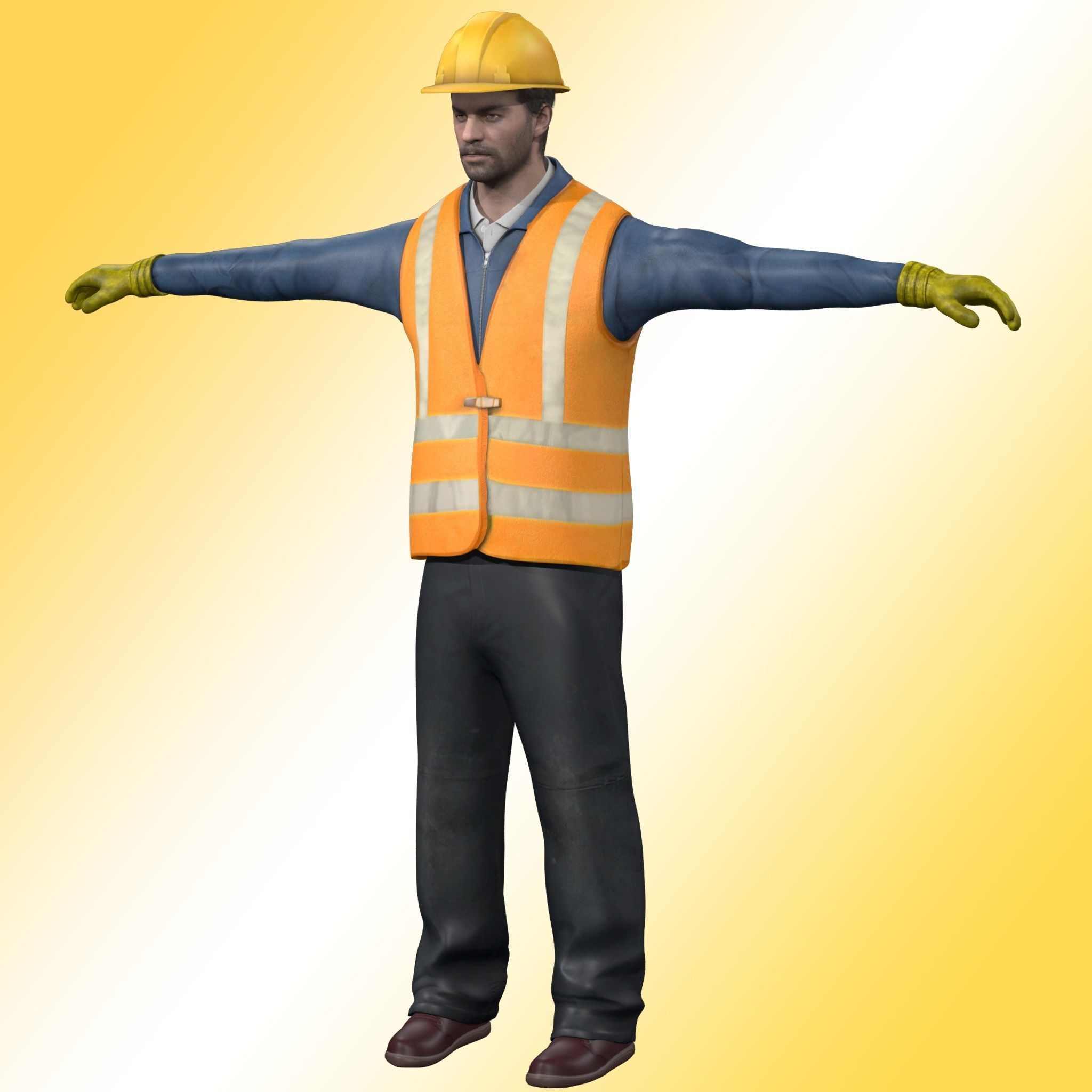 Construction Worker  3D model_2