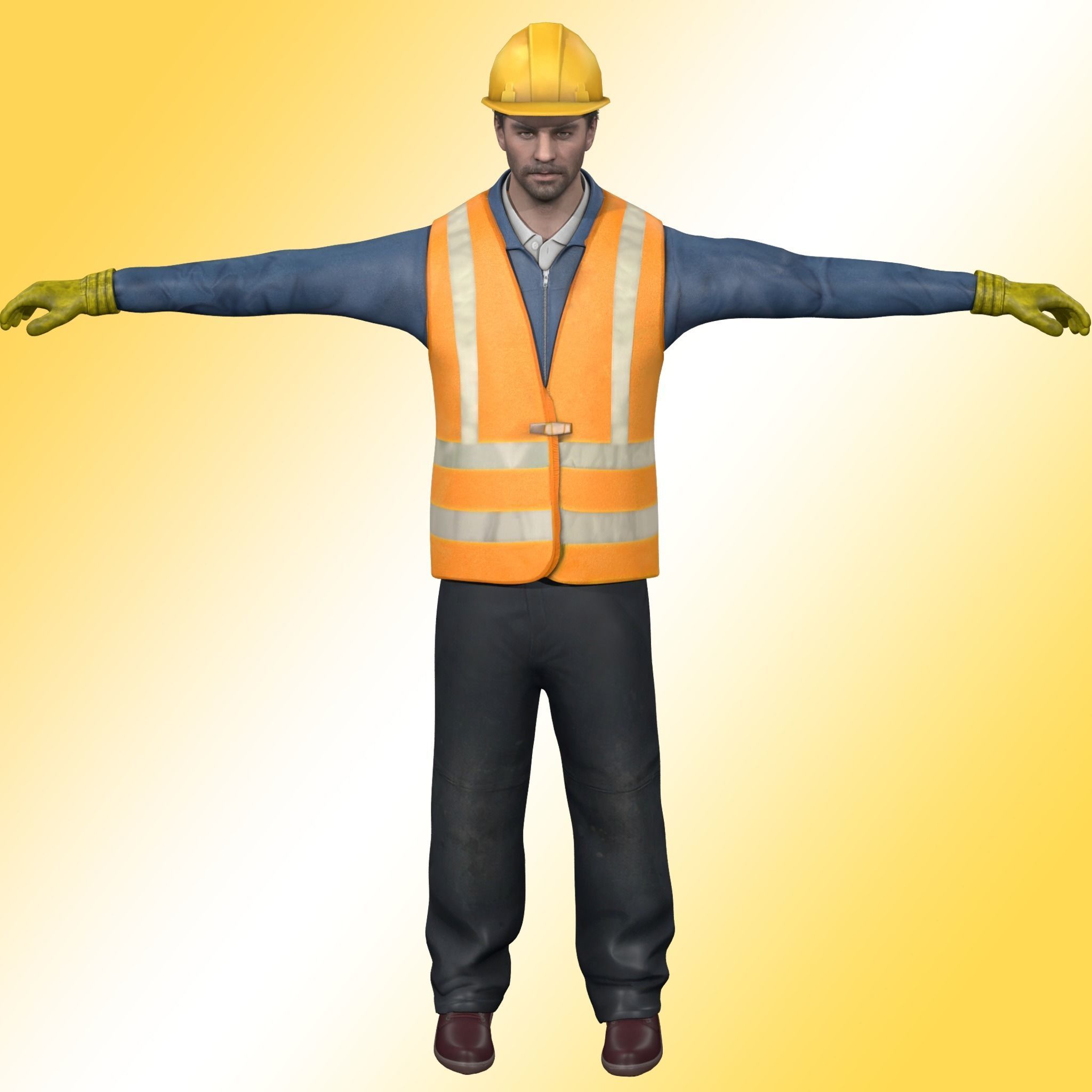 Construction Worker  3D model_7