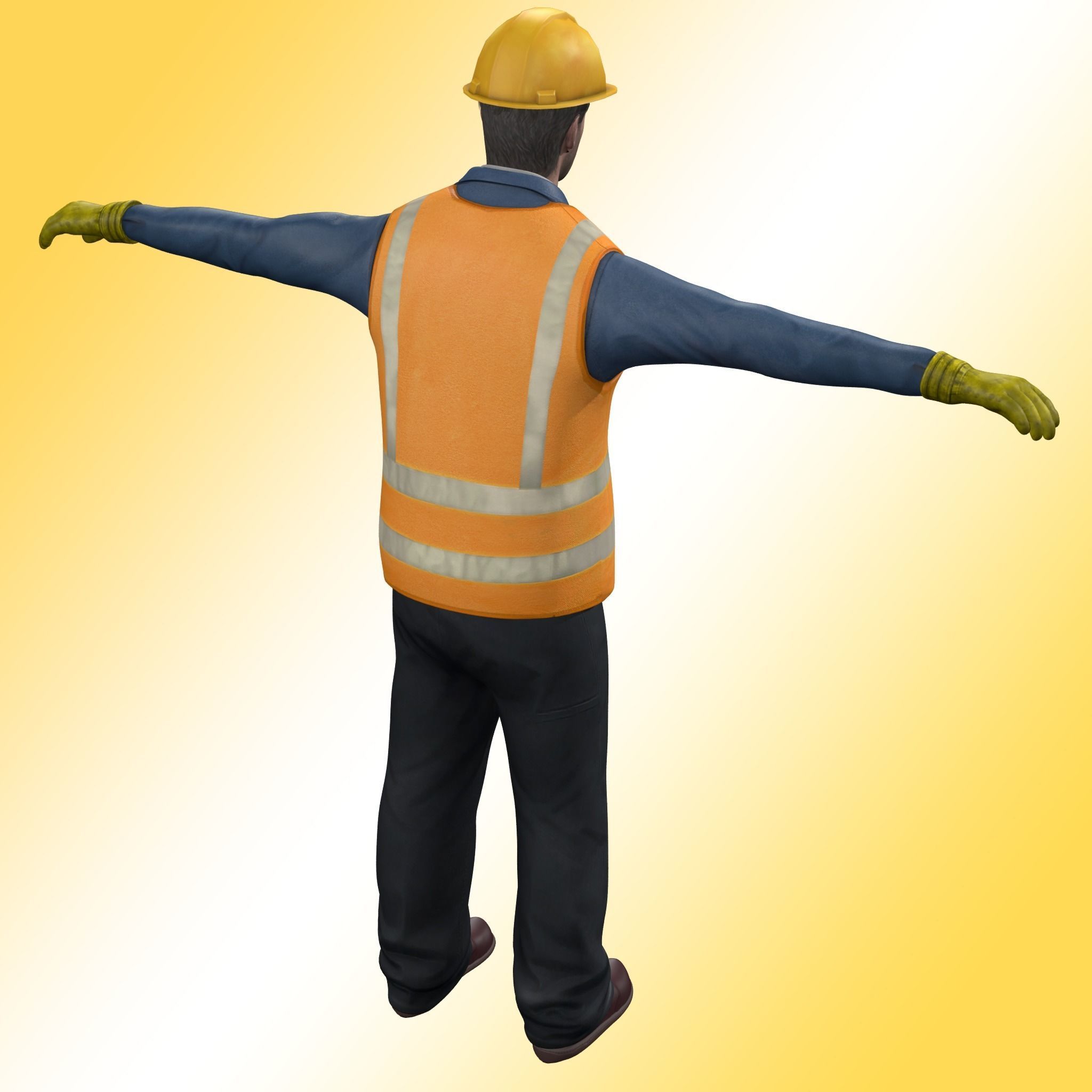 Construction Worker  3D model_4