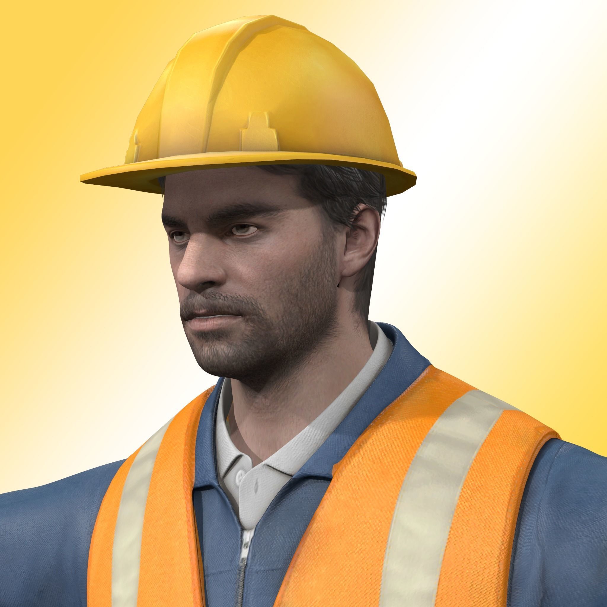 Construction Worker  3D model_3