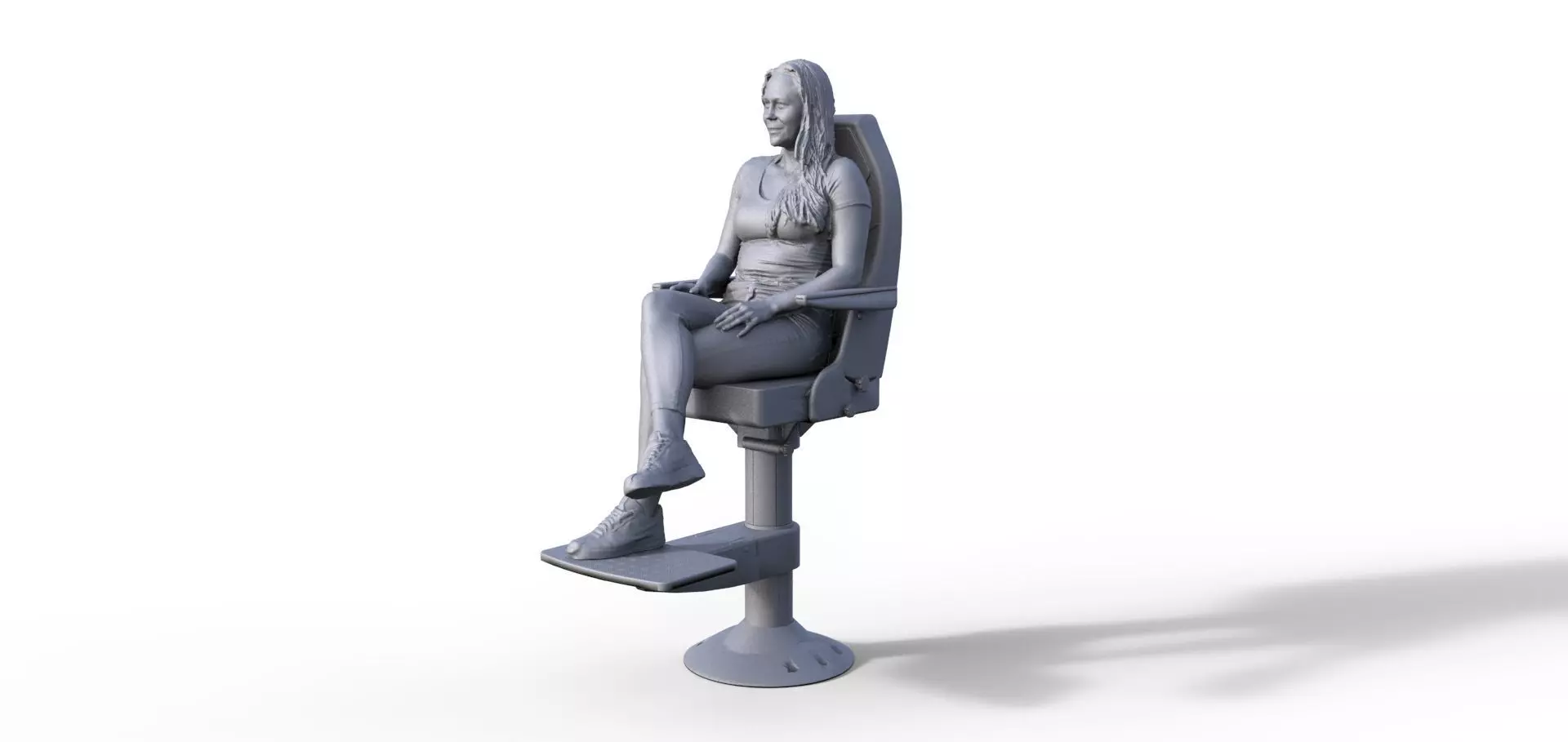 Figure Charlotte typ F with chair for ship model railway diorama 3D print model_0