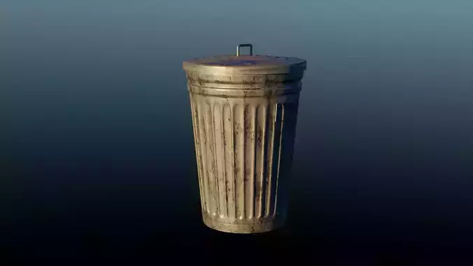 Metal trash can 