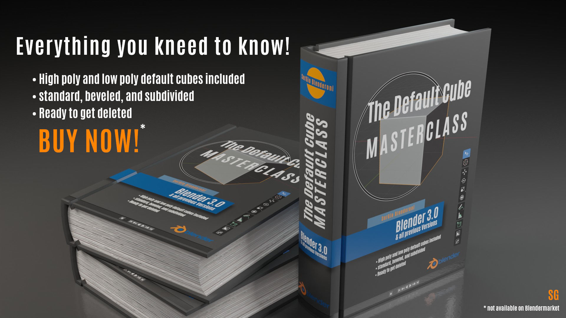The Default Cube Masterclass Book Low-poly 3D model_1