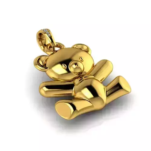 Teddy Bear Pendant Charm Necklace Baby Animal 3d model 3D print model