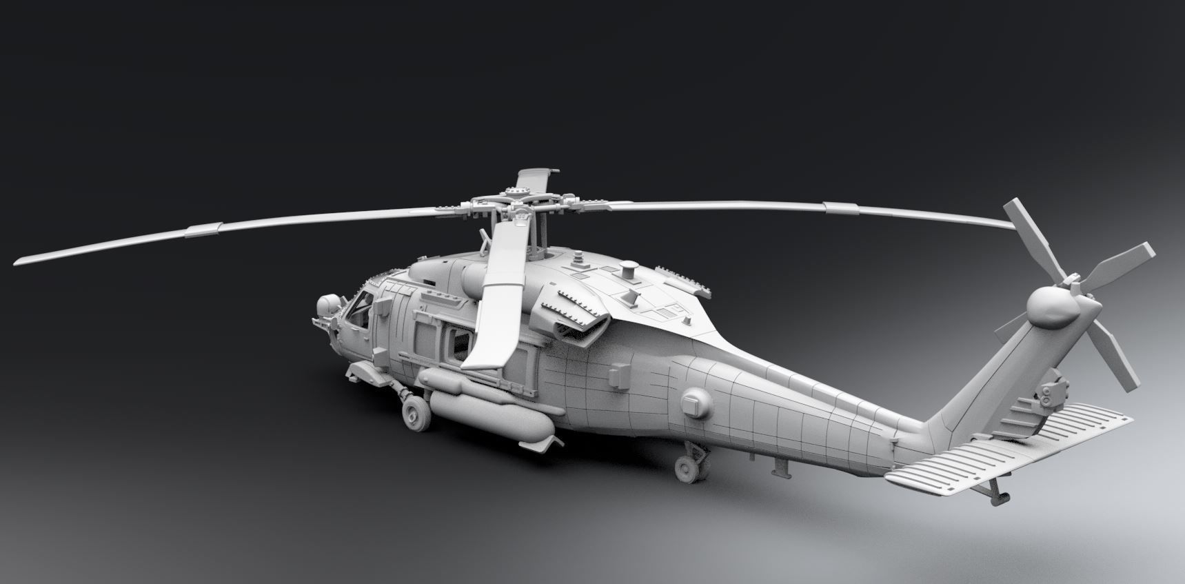 HH 60H RescueHawk Scale model 3D print model_2