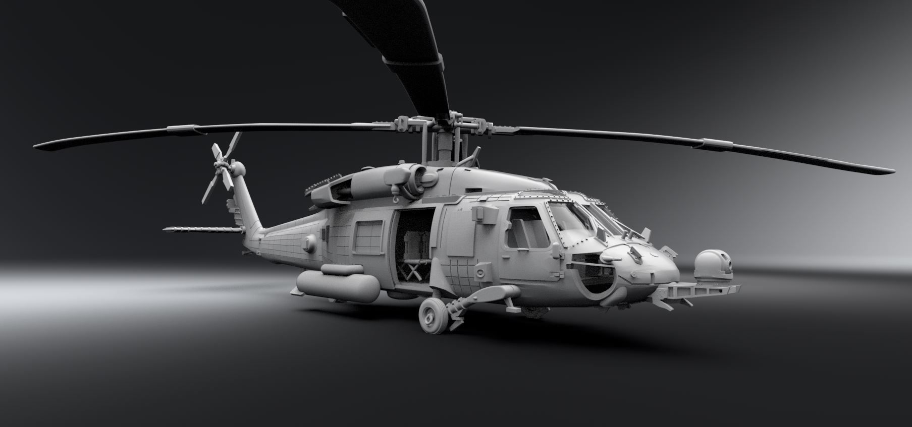 HH 60H RescueHawk Scale model 3D print model_4