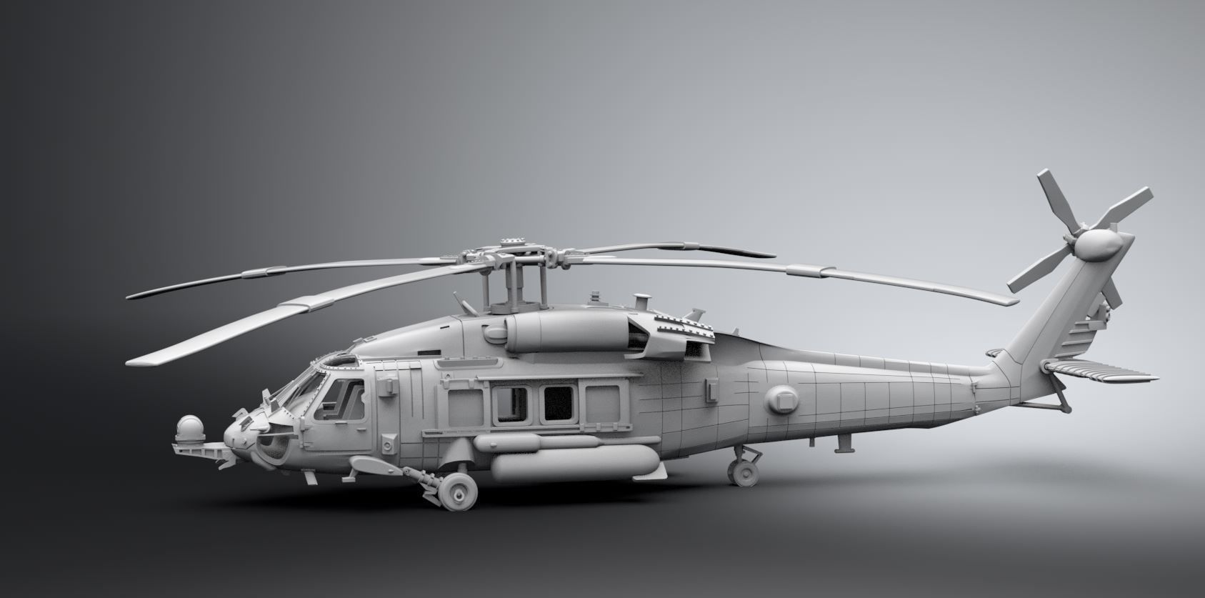 HH 60H RescueHawk Scale model 3D print model_1