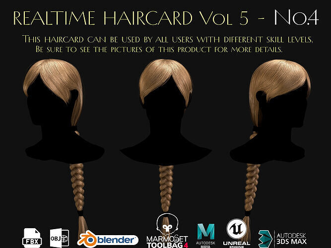 Realtime Haircard Vol 5 - No4 Low-poly 3D model
