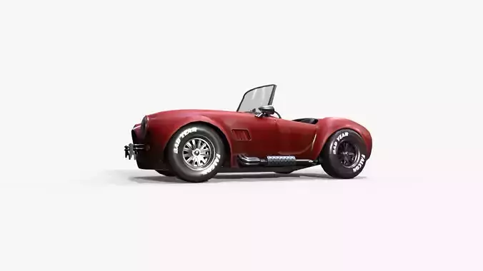 Low poly Ac cobra car Low-poly 3D model