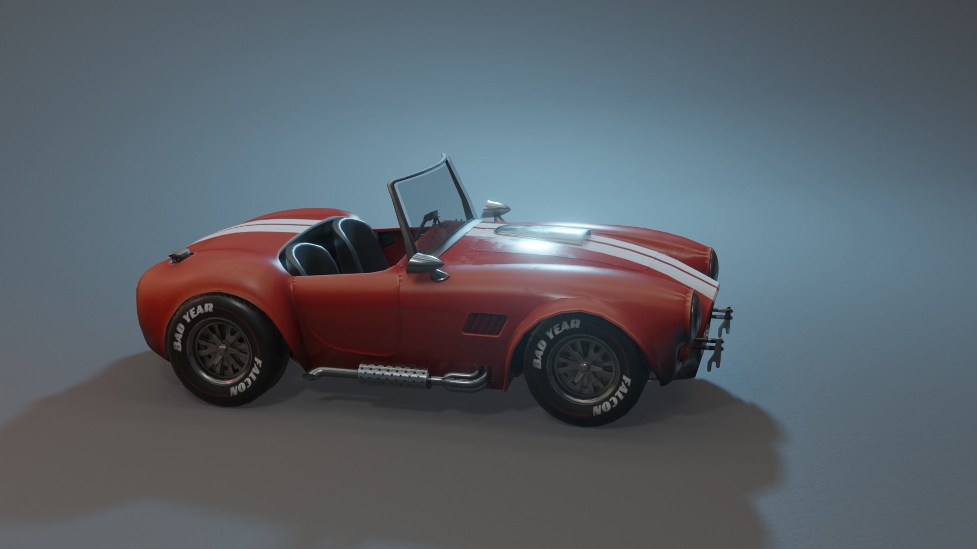 Low poly Ac cobra car Low-poly 3D model_7