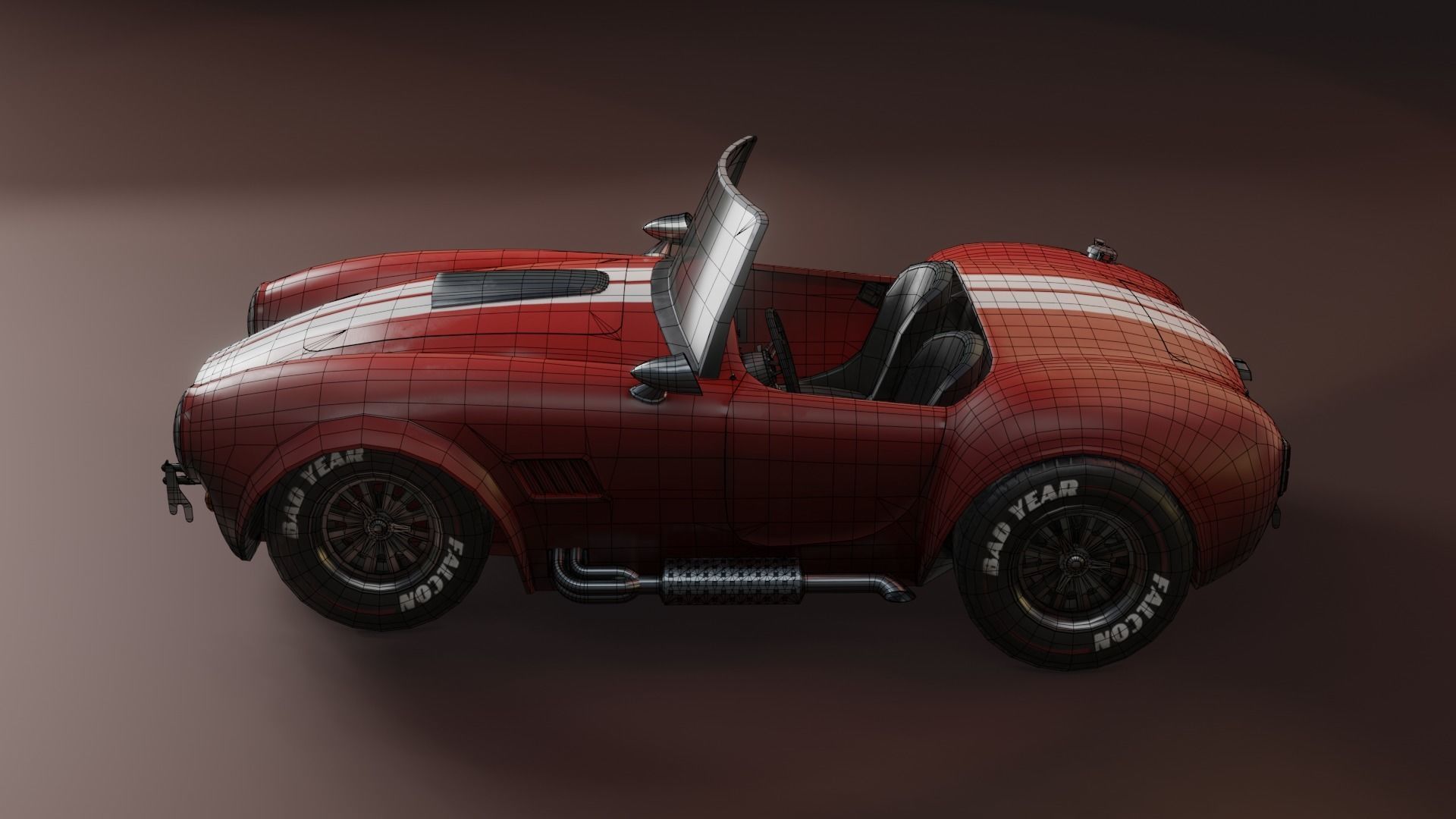 Low poly Ac cobra car Low-poly 3D model_15