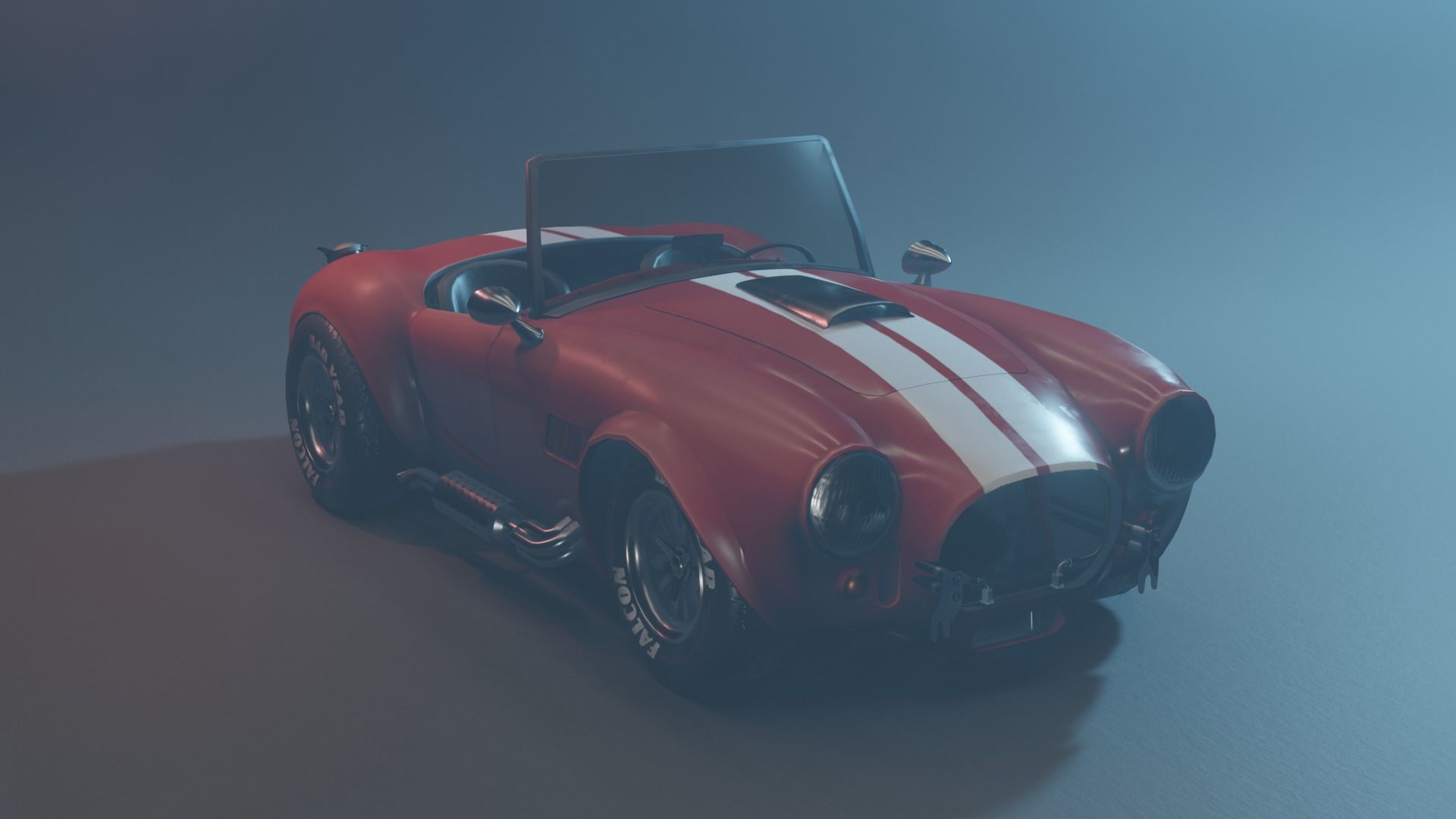 Low poly Ac cobra car Low-poly 3D model_9