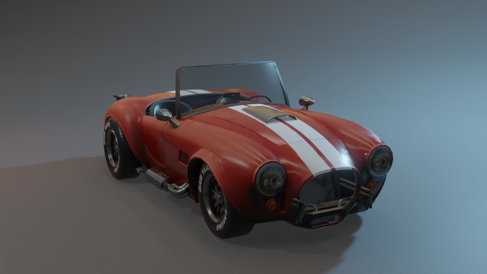 Low poly Ac cobra car Low-poly 3D model_11