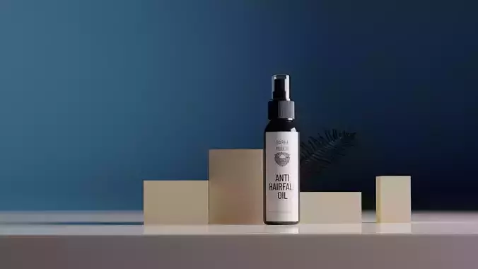 Anti Hair Fall Spray Oil Bottle 3D Model Cosmetic Studio