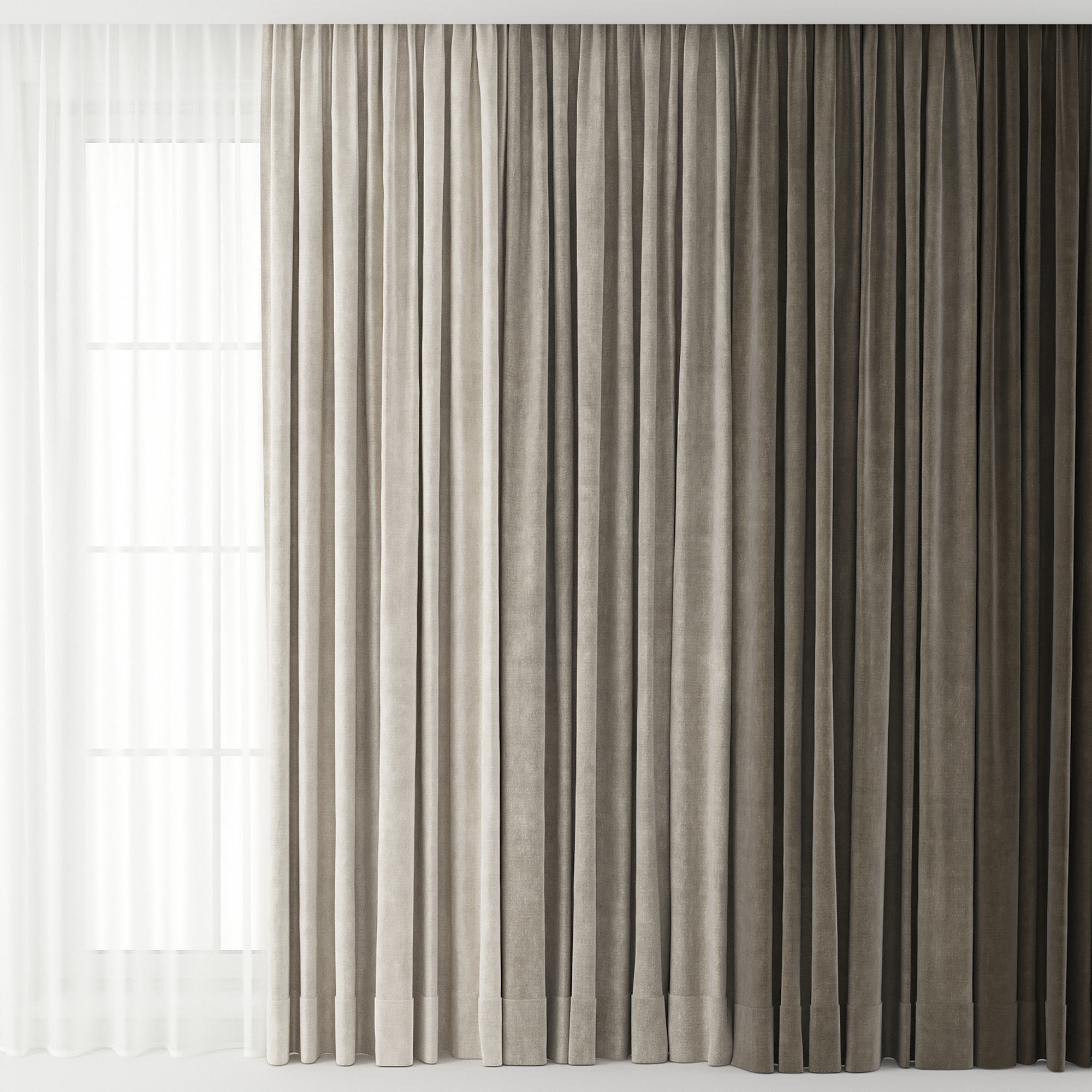Curtain set 01 3D model_1