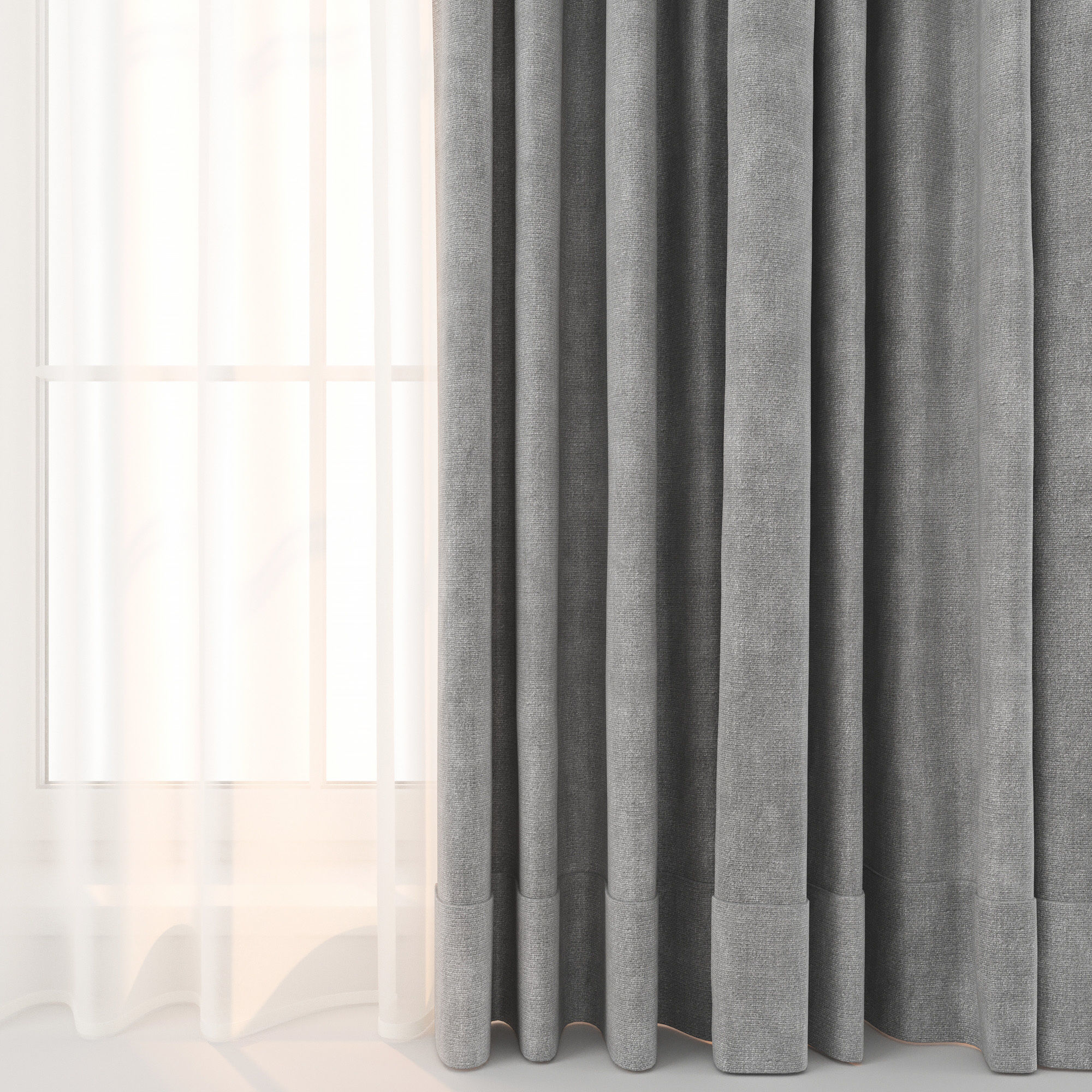 Curtain set 01 3D model_5
